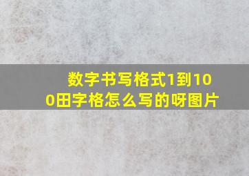 数字书写格式1到100田字格怎么写的呀图片