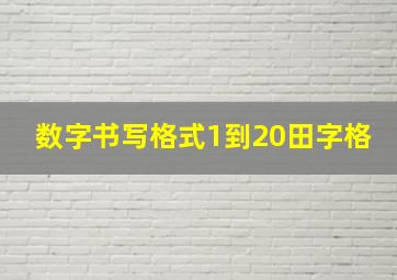 数字书写格式1到20田字格