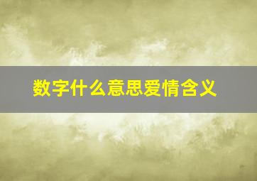 数字什么意思爱情含义