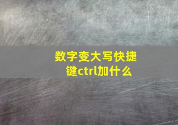 数字变大写快捷键ctrl加什么