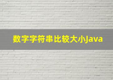 数字字符串比较大小Java