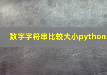 数字字符串比较大小python