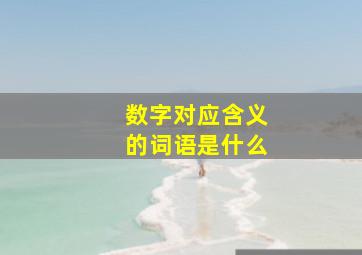 数字对应含义的词语是什么