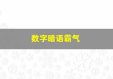 数字暗语霸气