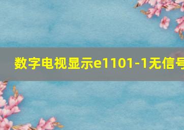 数字电视显示e1101-1无信号