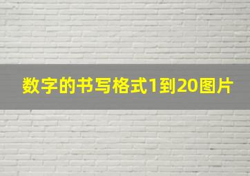 数字的书写格式1到20图片