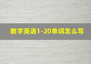 数字英语1-20单词怎么写