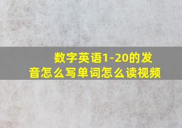 数字英语1-20的发音怎么写单词怎么读视频