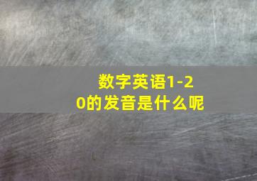 数字英语1-20的发音是什么呢