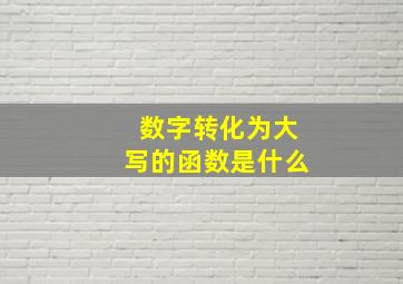 数字转化为大写的函数是什么