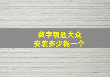 数字钥匙大众安装多少钱一个