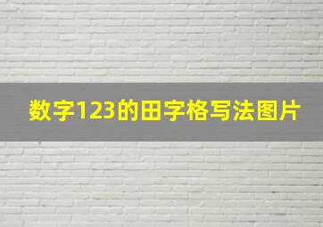 数字123的田字格写法图片