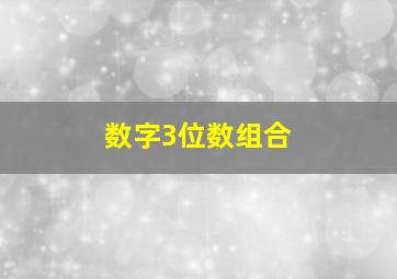 数字3位数组合