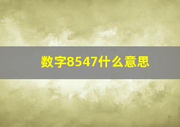 数字8547什么意思