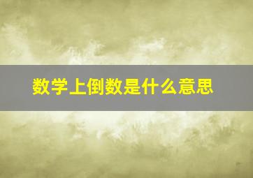 数学上倒数是什么意思