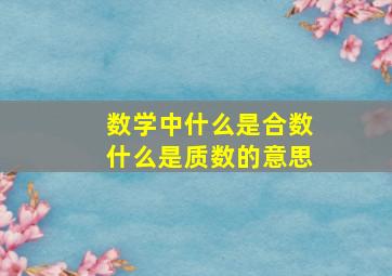 数学中什么是合数什么是质数的意思