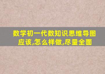 数学初一代数知识思维导图应该,怎么样做,尽量全面