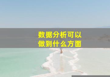 数据分析可以做到什么方面