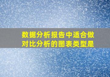 数据分析报告中适合做对比分析的图表类型是