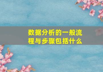 数据分析的一般流程与步骤包括什么