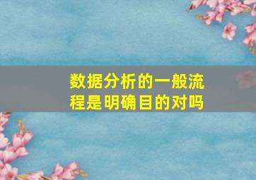 数据分析的一般流程是明确目的对吗