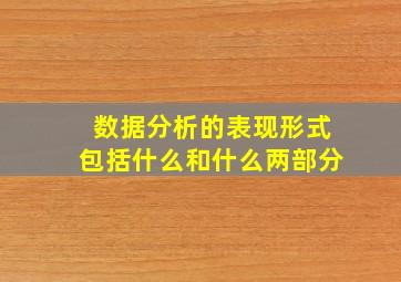 数据分析的表现形式包括什么和什么两部分