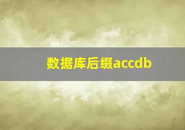 数据库后缀accdb