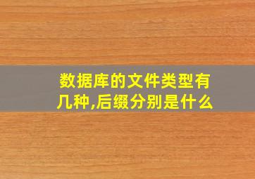 数据库的文件类型有几种,后缀分别是什么