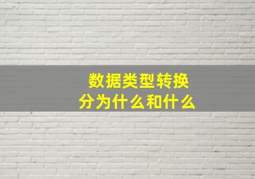 数据类型转换分为什么和什么