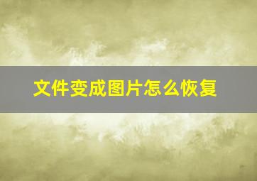 文件变成图片怎么恢复