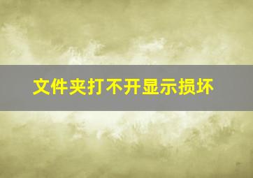 文件夹打不开显示损坏