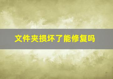 文件夹损坏了能修复吗