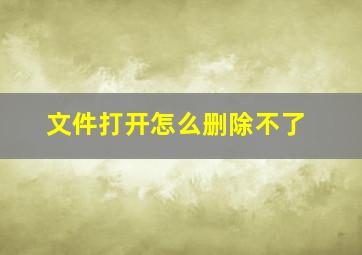 文件打开怎么删除不了