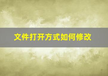 文件打开方式如何修改