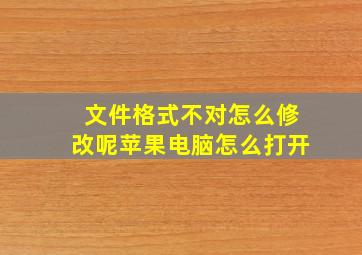 文件格式不对怎么修改呢苹果电脑怎么打开