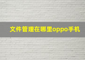 文件管理在哪里oppo手机