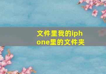 文件里我的iphone里的文件夹