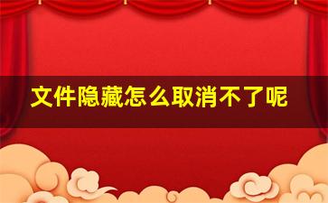 文件隐藏怎么取消不了呢