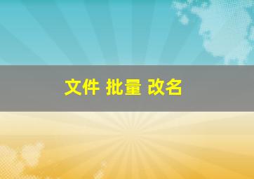 文件 批量 改名