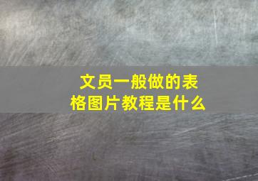 文员一般做的表格图片教程是什么