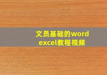 文员基础的word excel教程视频