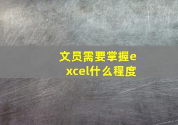 文员需要掌握excel什么程度