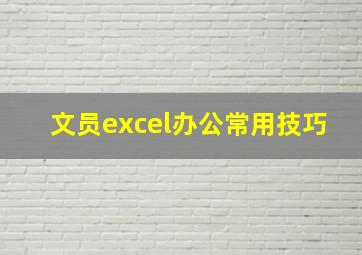 文员excel办公常用技巧