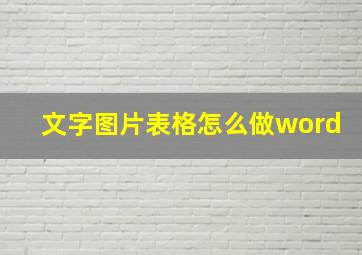 文字图片表格怎么做word