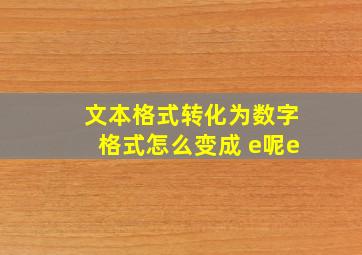 文本格式转化为数字格式怎么变成+e呢e