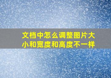 文档中怎么调整图片大小和宽度和高度不一样