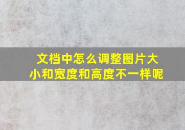 文档中怎么调整图片大小和宽度和高度不一样呢