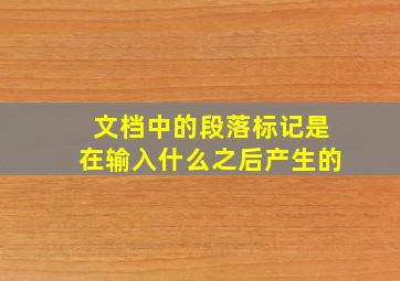 文档中的段落标记是在输入什么之后产生的