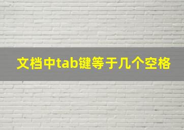 文档中tab键等于几个空格