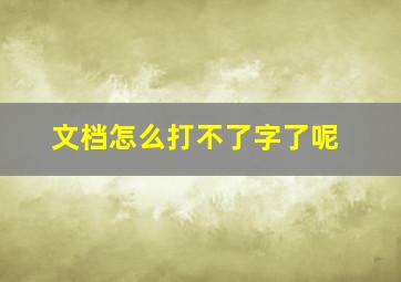 文档怎么打不了字了呢